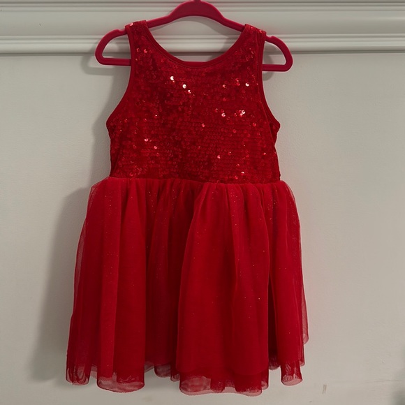 Cat & Jack Dresses Cat And Jack Red Sequin And Tulle Holiday Dress